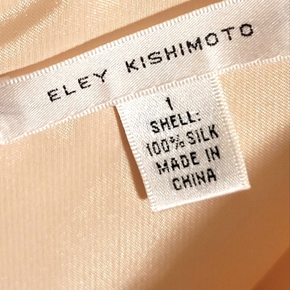 NWOT ELEY KISHIMOTO Silk Beaded Silver & Peach Evening Dress - Picture 13 of 14